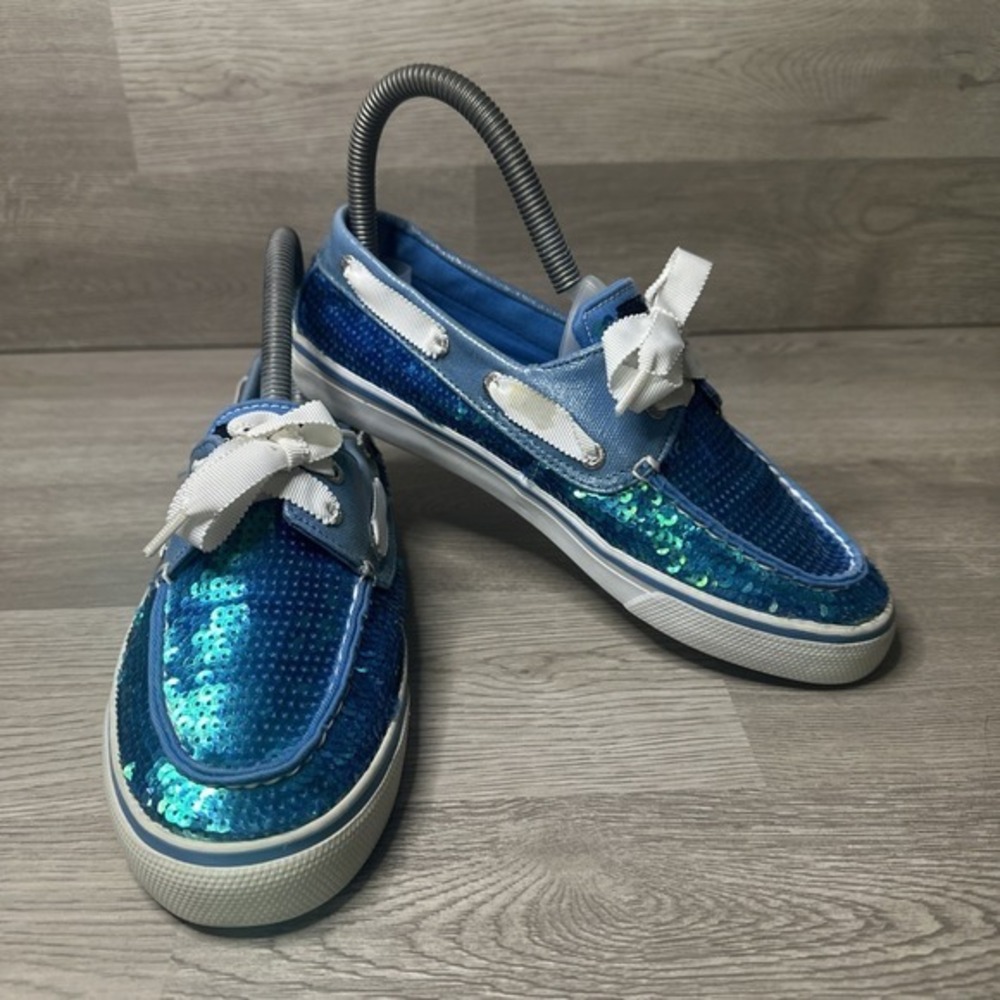 Sperry Top Sider Bahama Blue‎ Sequin Boat Shoes in Women's Size 6.5 M
